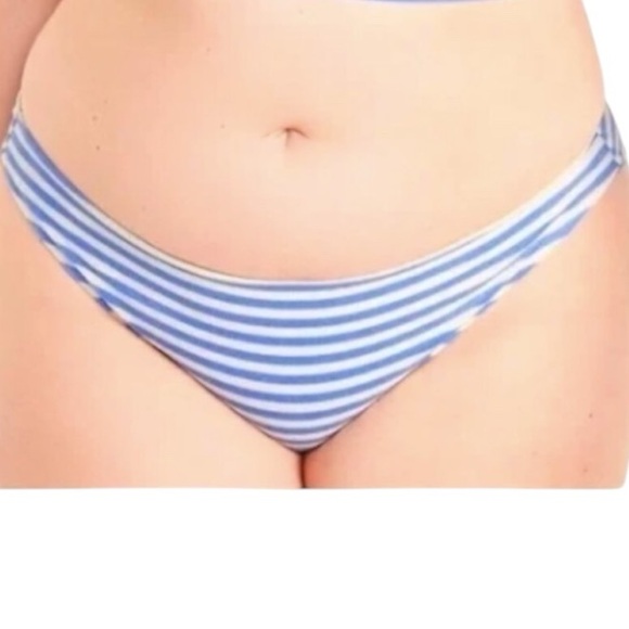 Old Navy‎ Terry Cloth Blue and White Striped Bikini Bottom Size 3X NEW - Picture 1 of 9